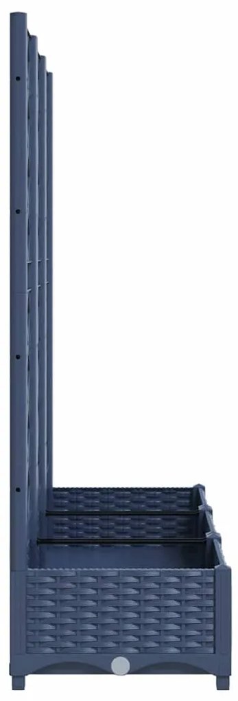 vidaXL Ζαρντινιέρα Κήπου με Καφασωτό Μπλε Γκρι 120x40x121,5εκ από PP