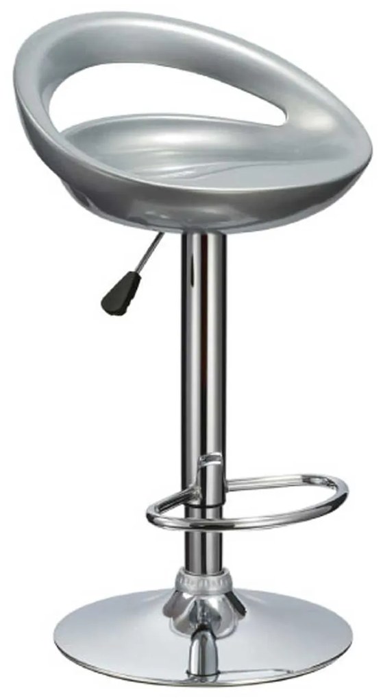 Σκαμπό Μπαρ Bar/18 Silver 43-2333 45X46.5X60/81cm Metal, Polypropylene