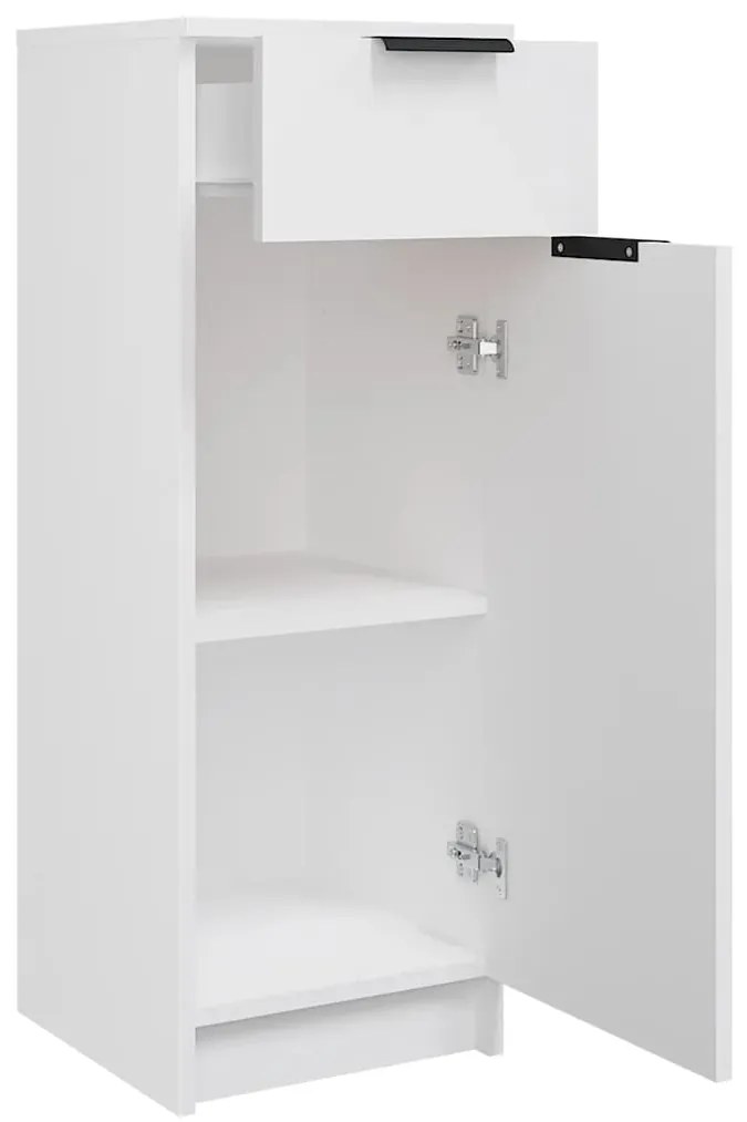 vidaXL Ντουλάπι Μπάνιου Λευκό 32 x 33,5 x 90 εκ. Επεξεργασμένο Ξύλο