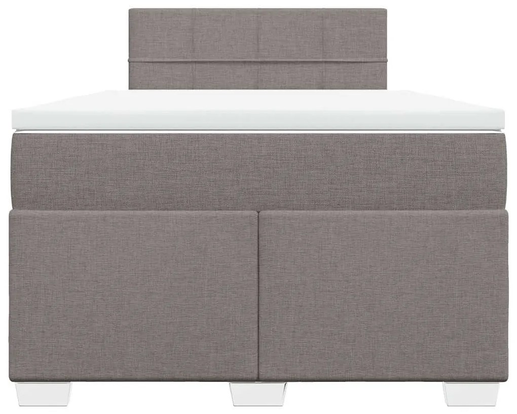 vidaXL Κρεβάτι Boxspring με Στρώμα Taupe 120x190 εκ. Υφασμάτινο