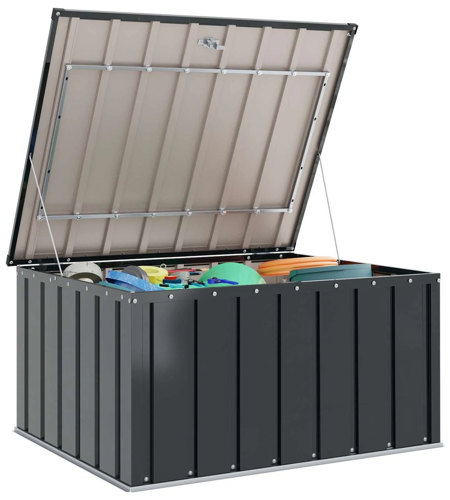 vidaXL Κουτί αποθήκευσης κήπου Μαύρο 101 x 82 x 50 εκ Ατσάλι