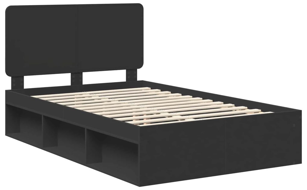 vidaXL Σκελετός Κρεβατιού Μαύρο 120 x 200 cm Στερεά ξυλεία πεύκου