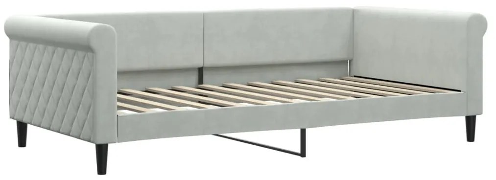 vidaXL Καναπές Κρεβάτι Συρόμενος Αν. Γκρι 100x200εκ Βελούδο &amp; Συρτάρια