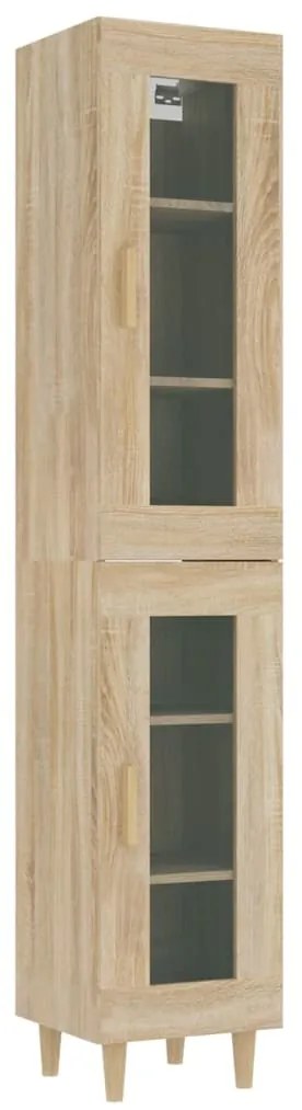 vidaXL Μπουφές Sonoma δρυς 34,5 x 34 x 180 εκ. από Επεξεργασμένο Ξύλο