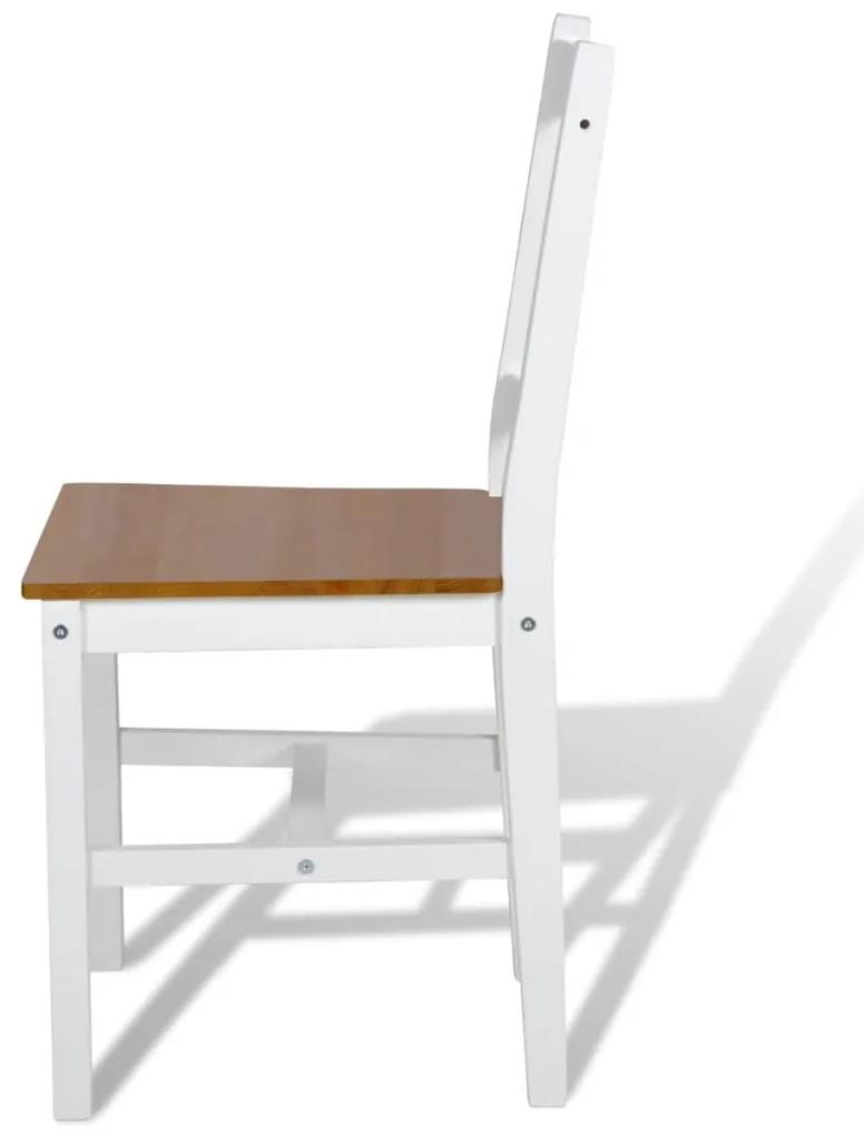 vidaXL Καρέκλες Τραπεζαρίας 4 τεμ. Λευκές από Ξύλο Πεύκου
