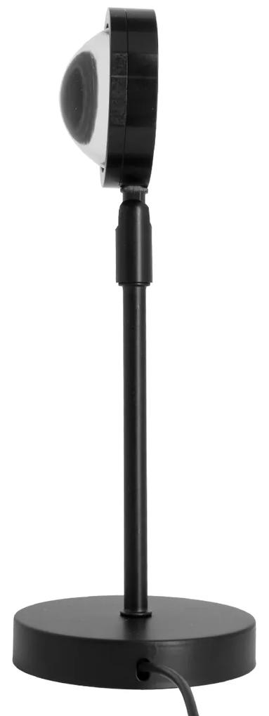 GloboStar® 00814 Μοντέρνο Minimal Επιτραπέζιο Φωτιστικό Μεταλλικό Μονόφωτο LED 12W DC 5V με Projector LENS Ειδικού Εφέ &amp; Καλώδιο Τροφοδοσίας USB Rotation Head 180° SUN