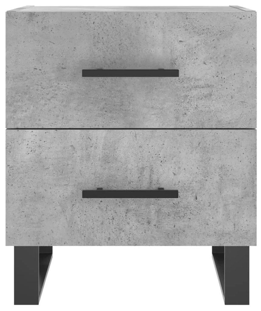 vidaXL Κομοδίνα 2 τεμ. Γκρι Σκυροδεμ. 40 x 35 x 47,5 εκ. Επεξεργ. Ξύλο