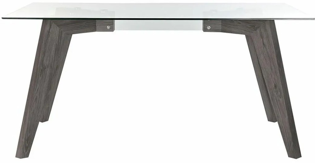Τραπεζαρία DKD Home Decor Κρυστάλλινο Γκρι Διαφανές Ξύλο MDF (160 x 90 x 75 cm)