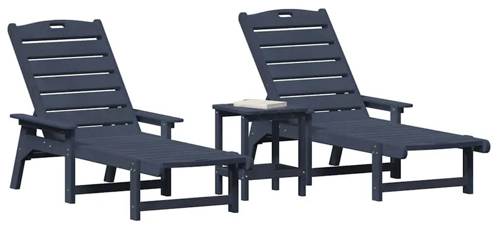vidaXL Έπιπλα Χαλάρωσης Κήπου 3 pcs Ναυτικό μπλε 38 x 38 x 46cm