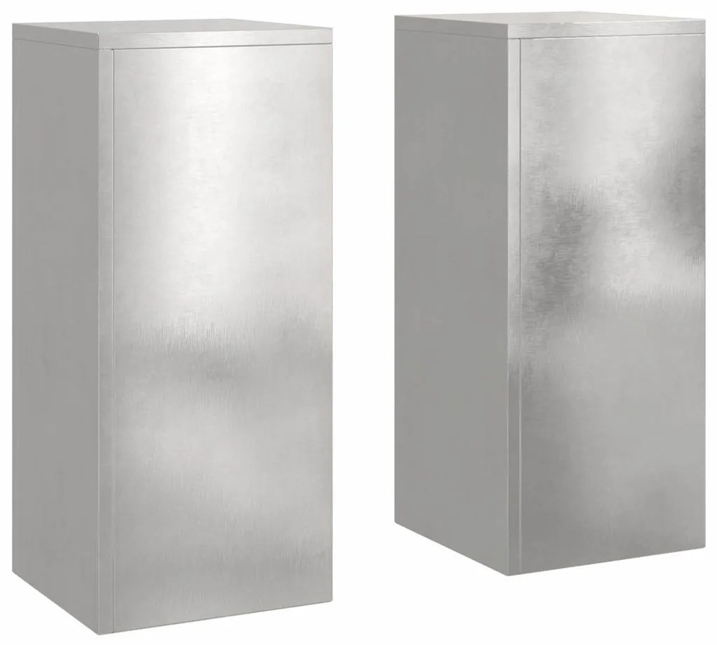 vidaXL Στήριξη φυτών 2 pcs Ασημί 24 x 24 x 55 εκ. Ανοξείδωτο ατσάλι