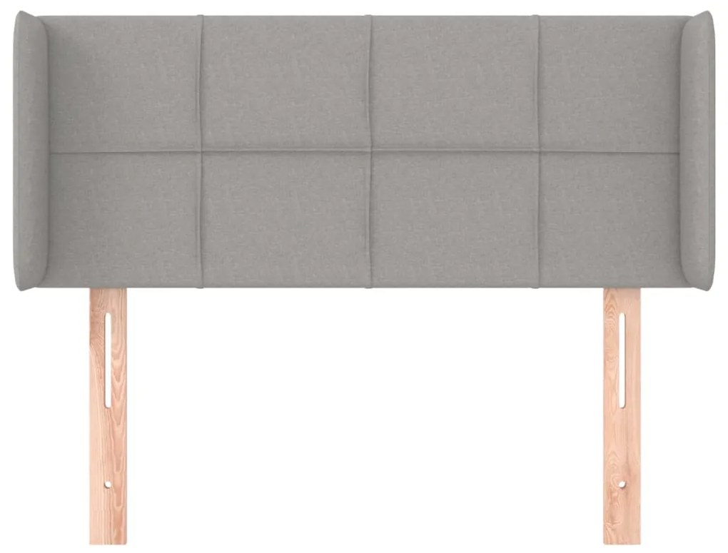 vidaXL Κεφαλάρι με Πτερύγια Ανοιχτό Γκρι 103x16x78/88 εκ. Υφασμάτινο
