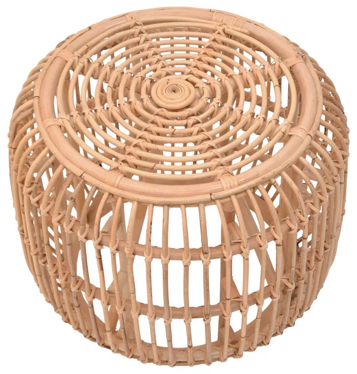 Σκαμπό Rajesty pakoworld rattan pe σε φυσική απόχρωση Φ60x46εκ - 344-000010