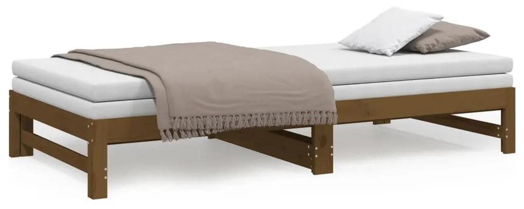 Καναπές Κρεβάτι Συρόμενος Μελί 2x(100x200) εκ. από Μασίφ Πεύκο - Καφέ