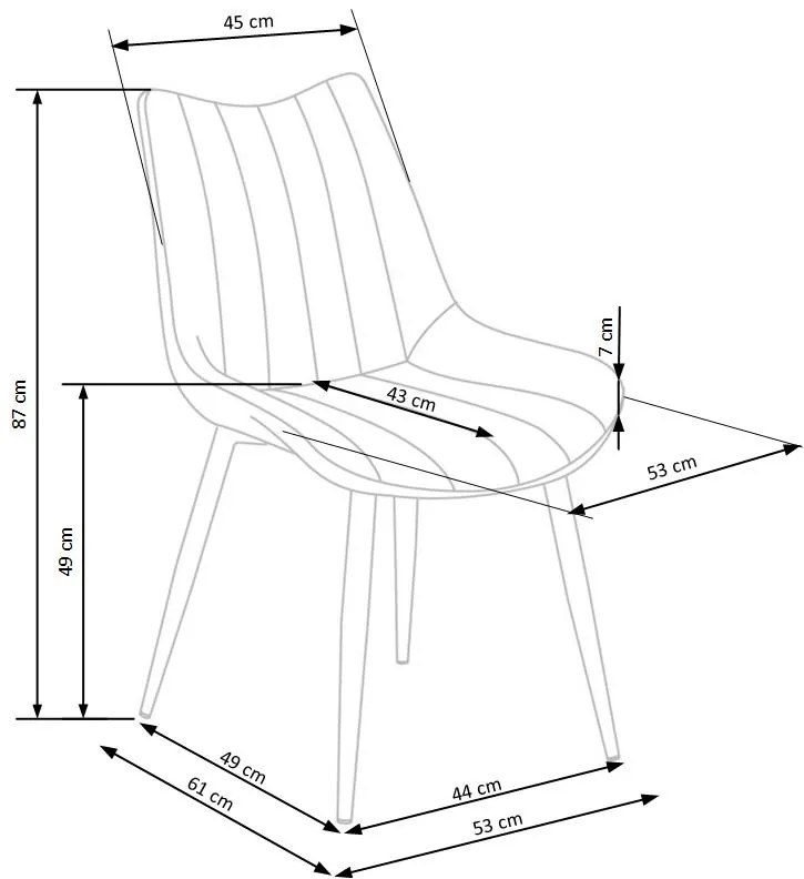 K388 chair, color: grey DIOMMI V-CH-K/388-KR-POPIELATY