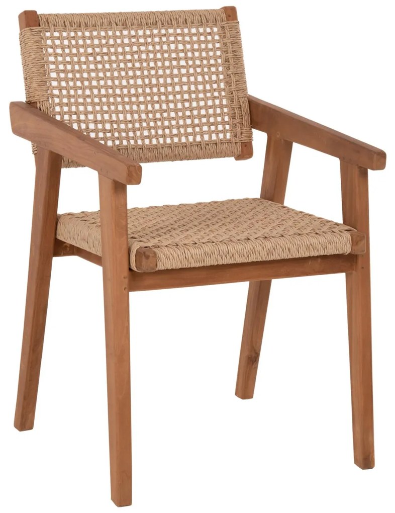 ARMCHAIR  SOLID TEAK NATURAL 54x60x85H