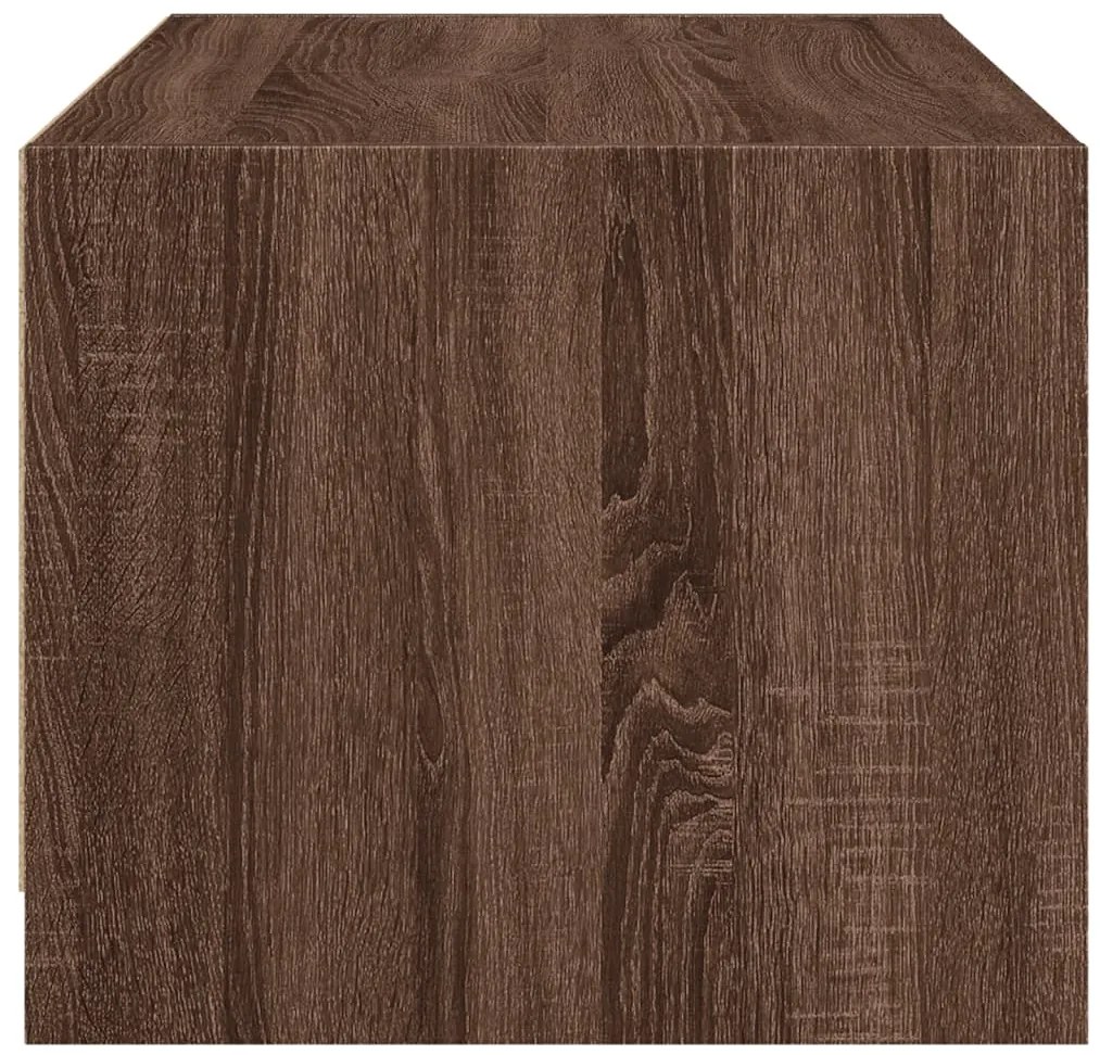 vidaXL Τραπεζάκι Σαλονιού Καφέ Δρυς 68x50x42 εκ με Γυάλινες Πόρτες