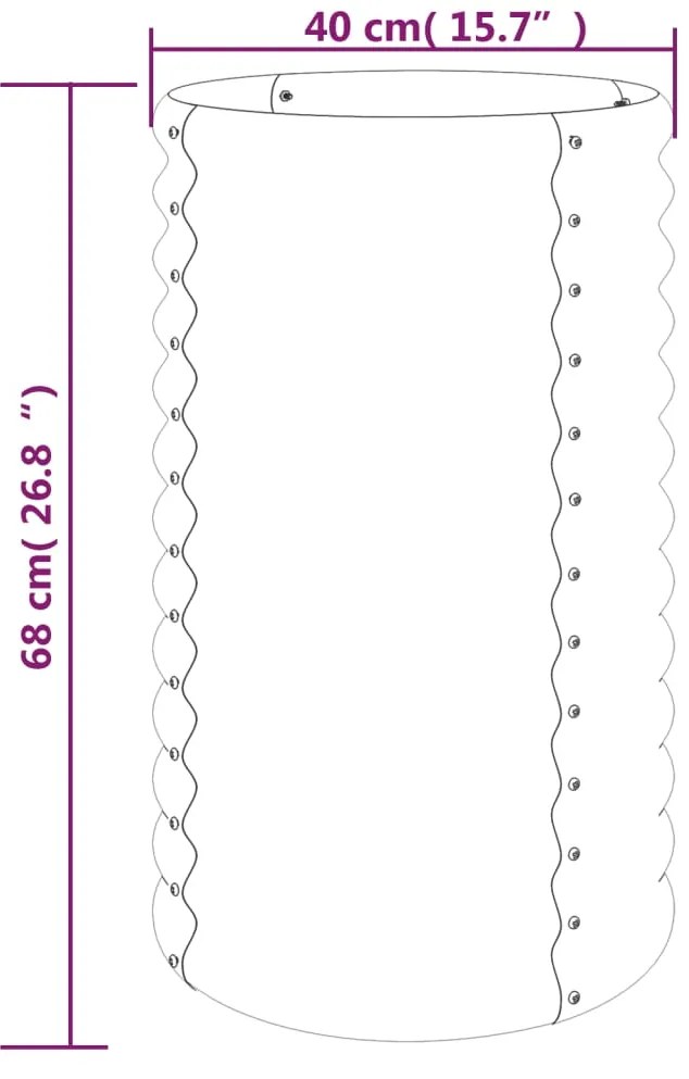 vidaXL Ζαρντινιέρα Καφέ 40x40x68 εκ. Γαλβανισμένος χάλυβας