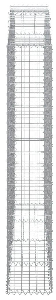 Συρματοκιβώτιο Τοξωτό 200x30x160/180εκ. από Γαλβανισμένο Χάλυβα - Ασήμι