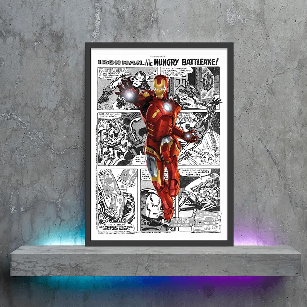 Πόστερ &amp;  Κάδρο Comic Ironman CM034 30x40cm Μαύρο Ξύλινο Κάδρο (με πόστερ)