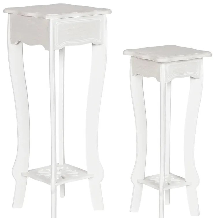 Σετ με 2 τραπέζια Home ESPRIT Λευκό 30 x 30 x 76,5 cm