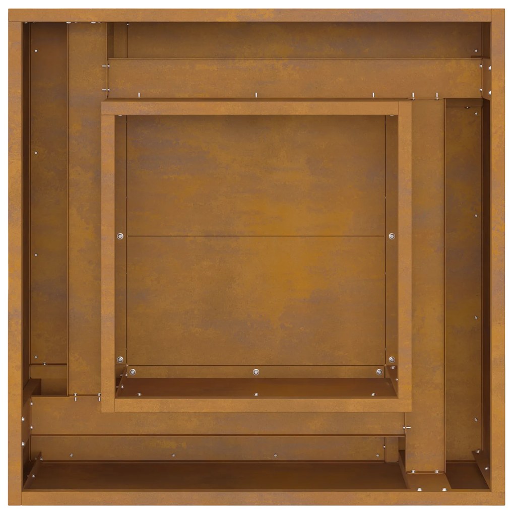 vidaXL Φωτιά Πίθα Στρα square 60x60x30 εκ Α weathering ατσάλι