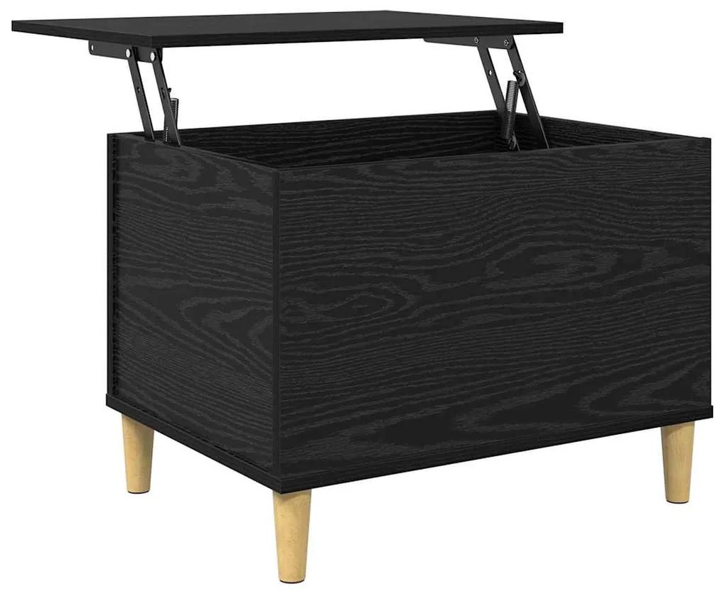 vidaXL Κομοδίνο Μαύρη δρυς 60 x 44.5 x 45 εκ Επεξεργασμένο ξύλο