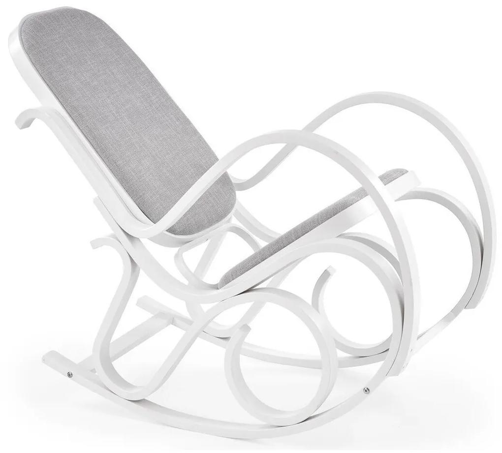 Κουνιστή καρέκλα Houston 548, Άσπρο, 95x52x90cm, 12 kg, Ταπισερί, Ξύλινα, Ξύλο, Ξύλο: Σημύδα | Epipla1.gr
