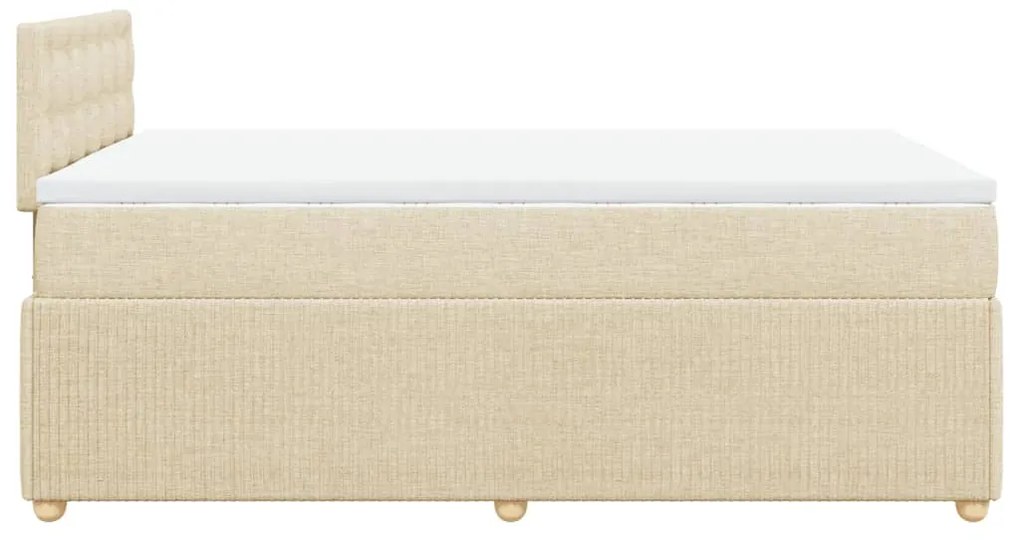 ΚΡΕΒΑΤΙ BOXSPRING ΜΕ ΣΤΡΩΜΑ ΚΡΕΜ 120X190 ΕΚ. ΥΦΑΣΜΑΤΙΝΟ 3289714