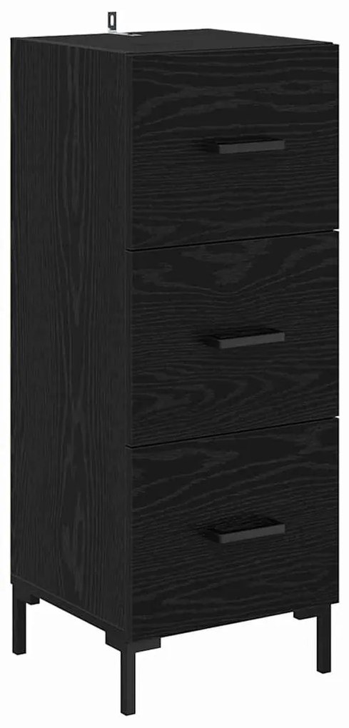 vidaXL Highboard Μαύρη Οξυά 34,5 x 34 x 180 εκ. Επεξεργασμένο ξύλο