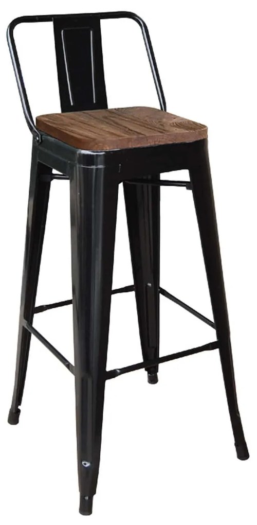Σκαμπό Μπάρ Relix Wood Black Ε5208,1 44X44Χ100 cm Metal,Wood