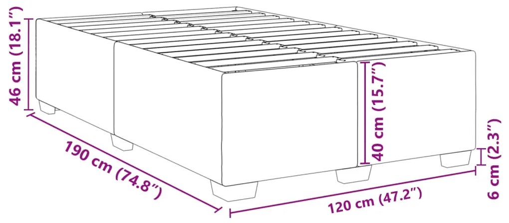 Σκελετός Κρεβατιού Χωρίς Στρώμα Μαύρο 120x190 εκ.Συνθ. Δέρμα - Μαύρο