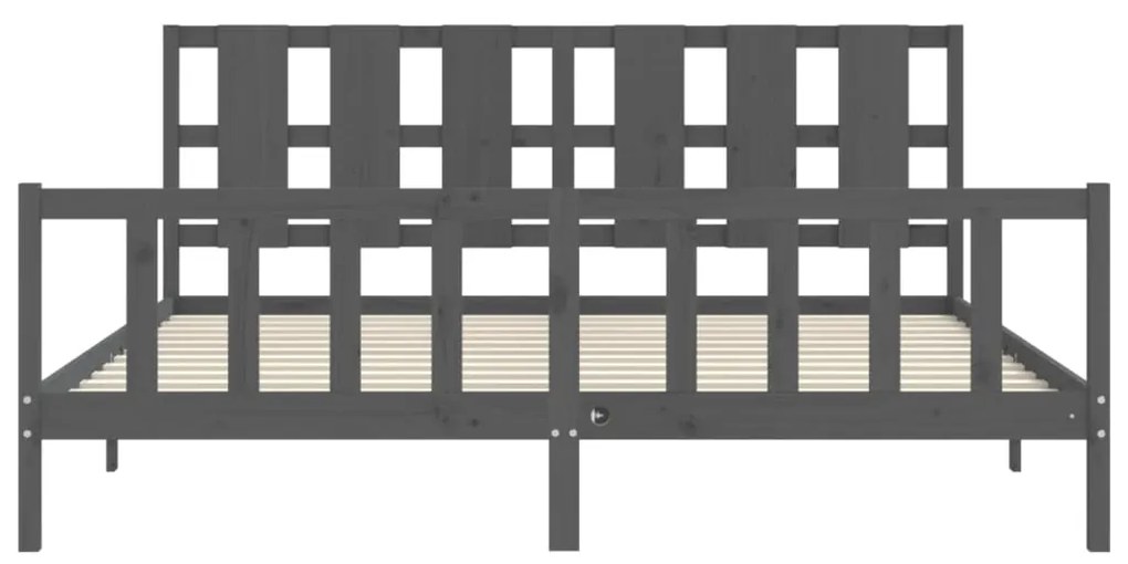 ΠΛΑΙΣΙΟ ΚΡΕΒΑΤΙΟΥ ΜΕ ΚΕΦΑΛΑΡΙ ΓΚΡΙ 200X200 ΕΚ. ΜΑΣΙΦ ΞΥΛΟ 3192253