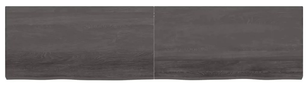 vidaXL Ράφι Τοίχου Σκούρο Καφέ 200x50x(2-6) εκ. Επεξ. Μασίφ Ξύλο Δρυός