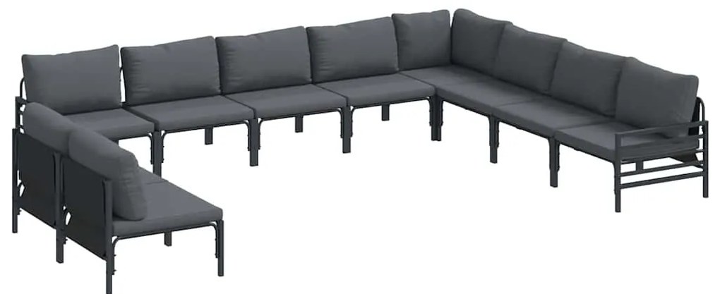 vidaXL Σετ Καναπέ Κήπου 10 pcs Ανθρακί Ατσάλι