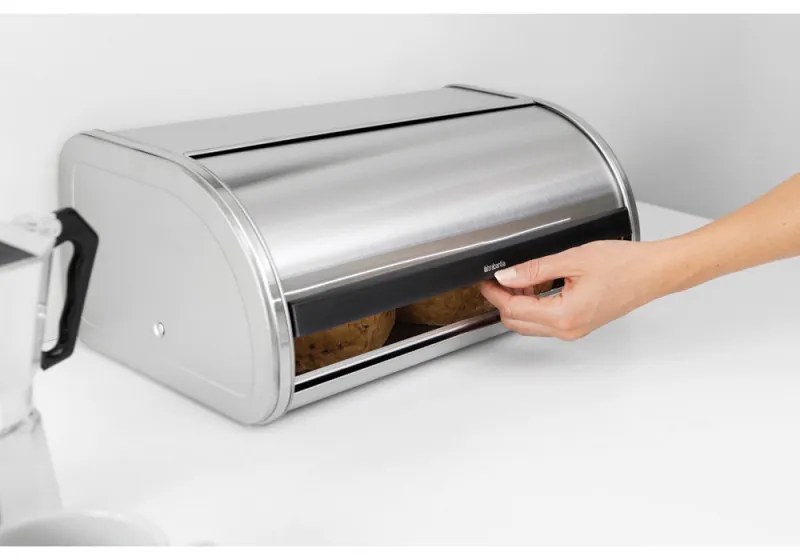 Κουτί ψωμιού Brabantia Roll Top 646890, 16 l, 44,5x26 cm, Ελαφριά και ανθεκτική κατασκευή, Inox/Matte