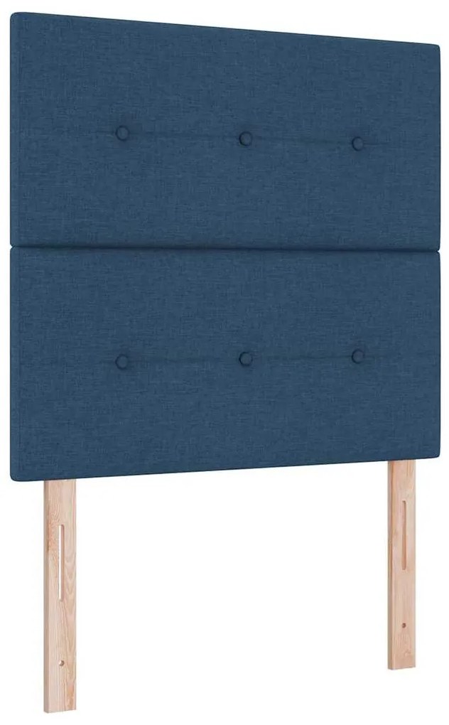 vidaXL Κρεβάτι με ελατήρια με στρώμα Μπλε 90 x 200 cm ύφασμα