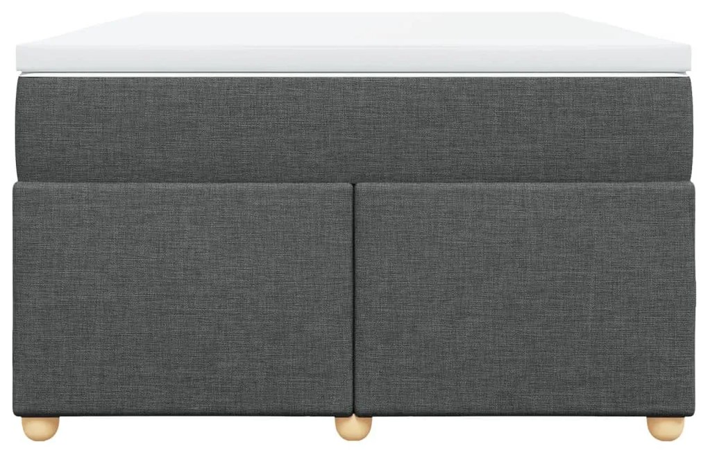 vidaXL Κρεβάτι Boxspring με Στρώμα Σκούρο Γκρι 120x200 εκ. Υφασμάτινο