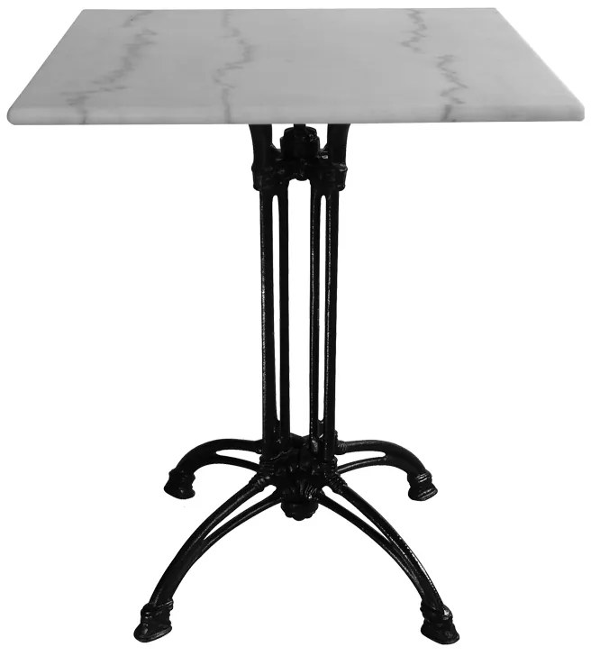 Τραπέζι μαρμάρινο Marmol pakoworld μαντέμι σε λευκή-μαύρη απόχρωση 70x70x71.8εκ