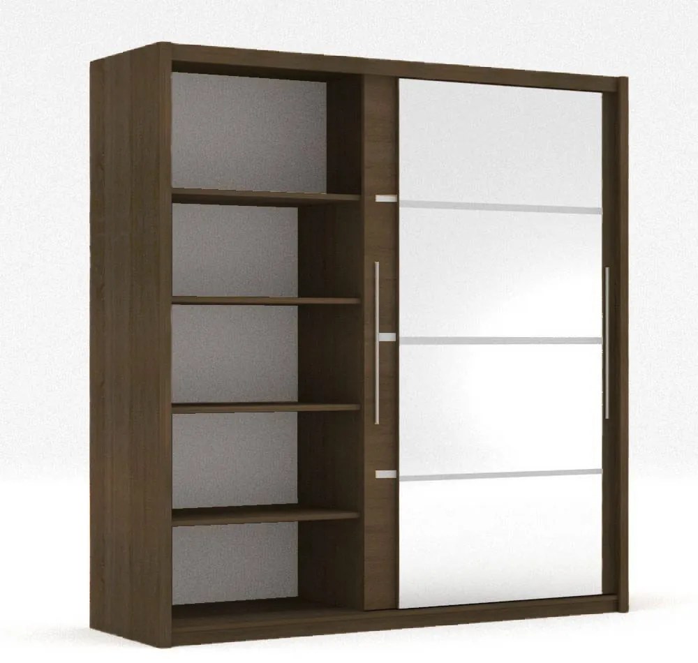 Ντουλάπα Δίφυλλη Ilona Σοκολά 180x61x215εκ MDF - TO-ILO180W - TO-ILO180W