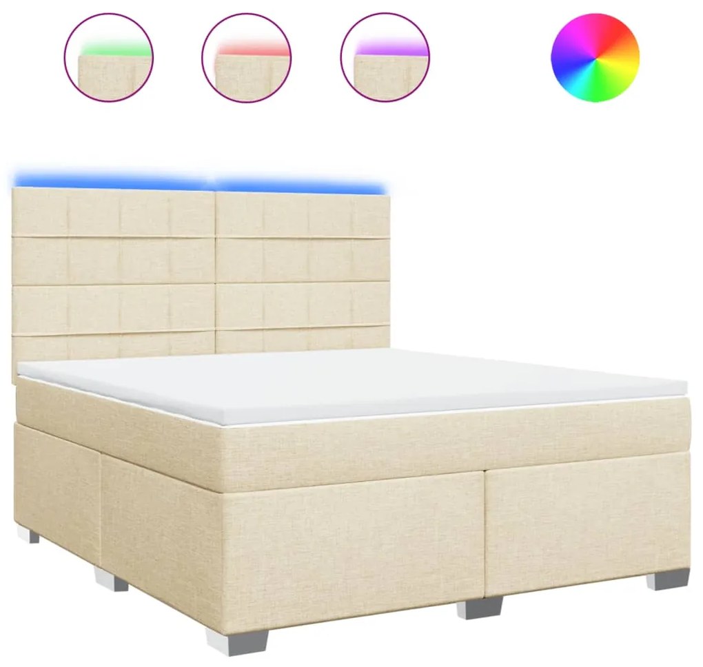 ΚΡΕΒΑΤΙ BOXSPRING ΜΕ ΣΤΡΩΜΑ ΚΡΕΜ 180X200 ΕΚ. ΥΦΑΣΜΑΤΙΝΟ 3292872