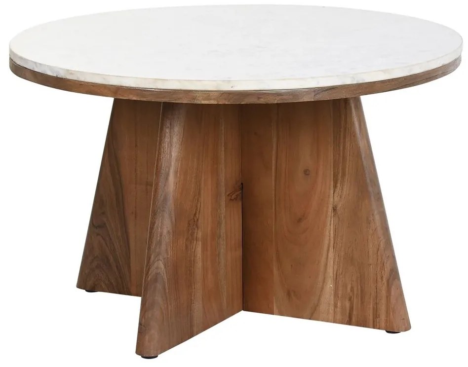 Τραπεζάκι Καφέ DKD Home Decor Μάρμαρο ξύλο ακακίας (70 x 70 x 43 cm)