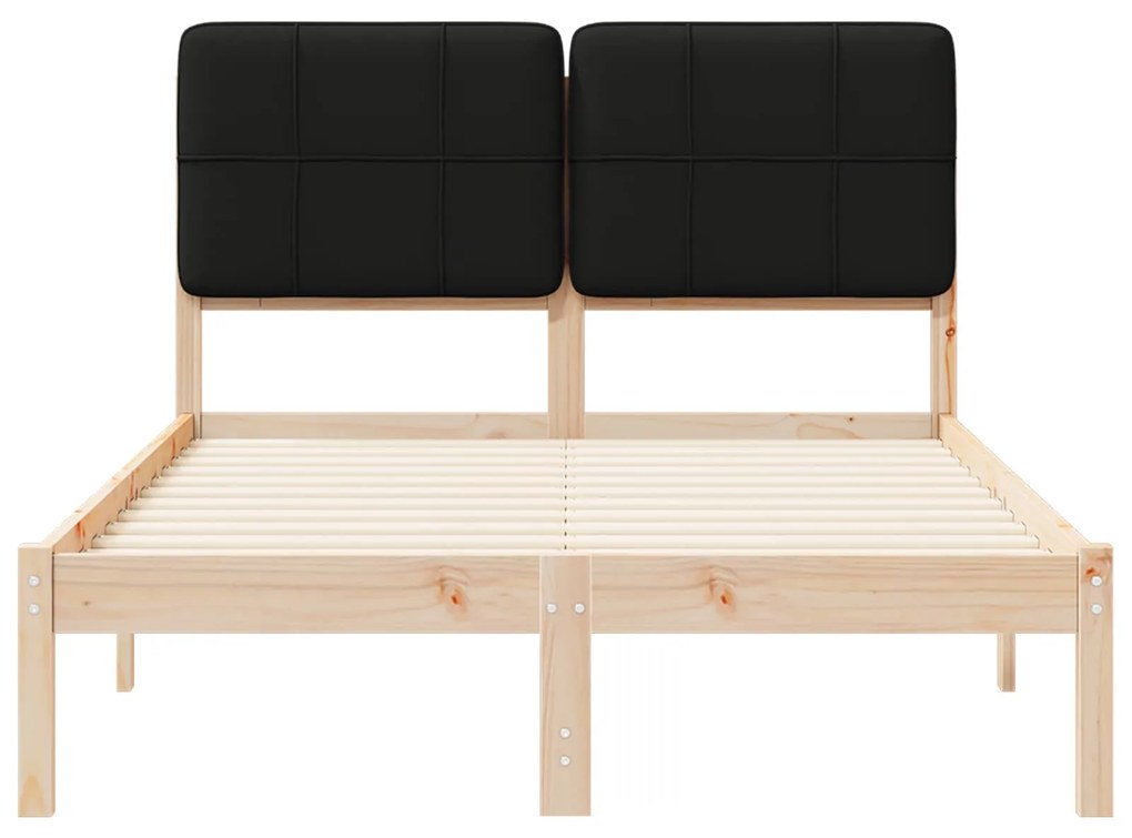 vidaXL Σκελετός Κρεβατιού με Επενδεδυμένο Κεφαλάρι Μαύρο 120 x 200 cm
