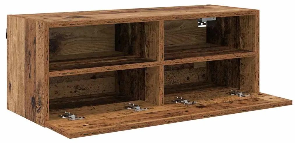 vidaXL Ντουλάπι Τηλεόρασης Τοίχου Επιτοίχιο Παλιό Ξύλο 80 x 30 x 30 εκ