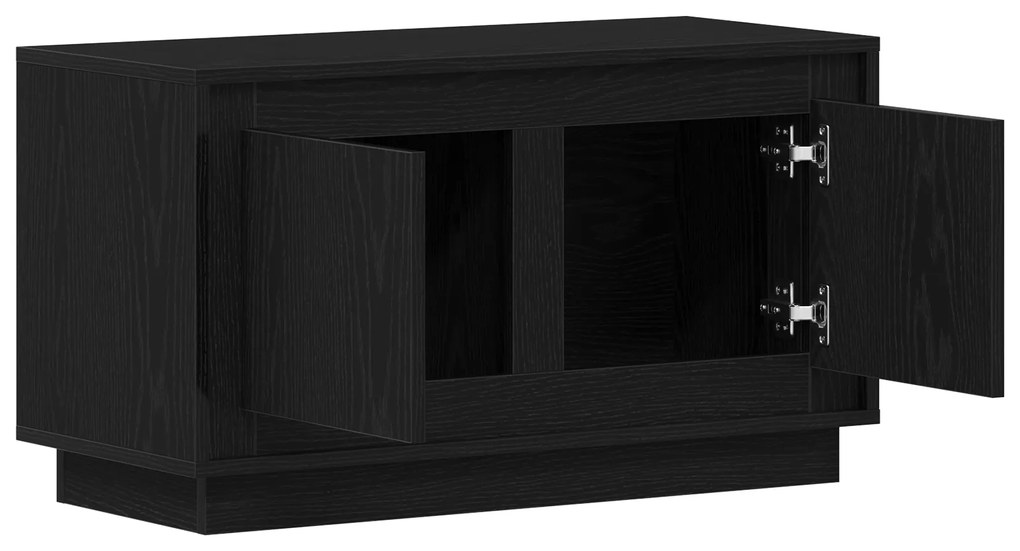 vidaXL Βάση τηλεόρασης Μαύρο Δρυς 80x35x45 εκ Κατασκευασμένο ξύλο