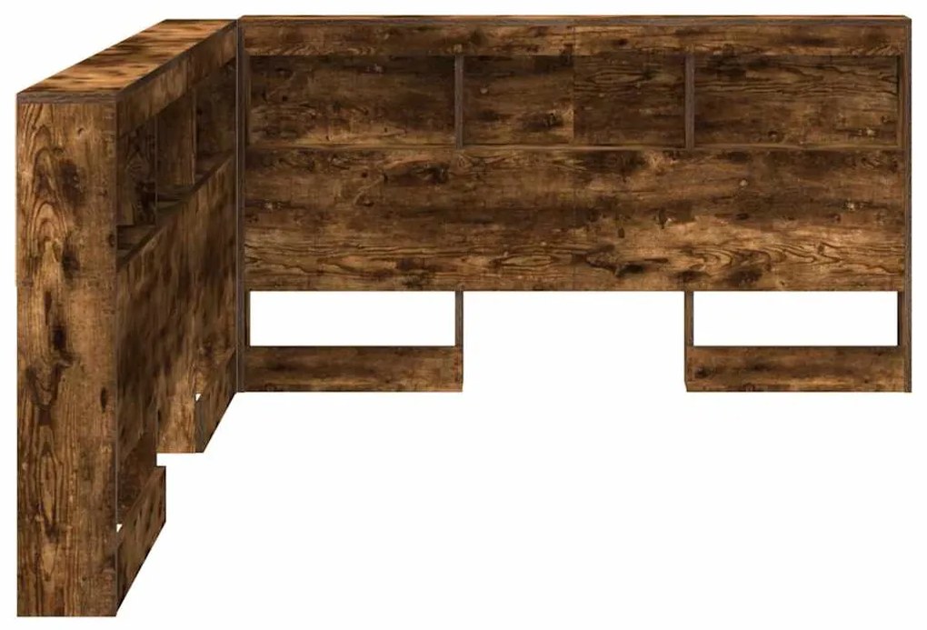 vidaXL Κεφαλάρι Αποθήκης Καπνιστό Δρύς 150 cm Επεξεργασμένο ξύλο