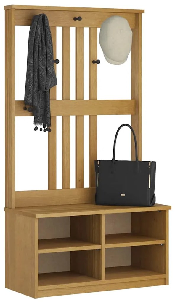 vidaXL Δέντρο χωλ "SANDNES" 87x40x159,5 εκ. Πεύκο μασίφ ξύλο