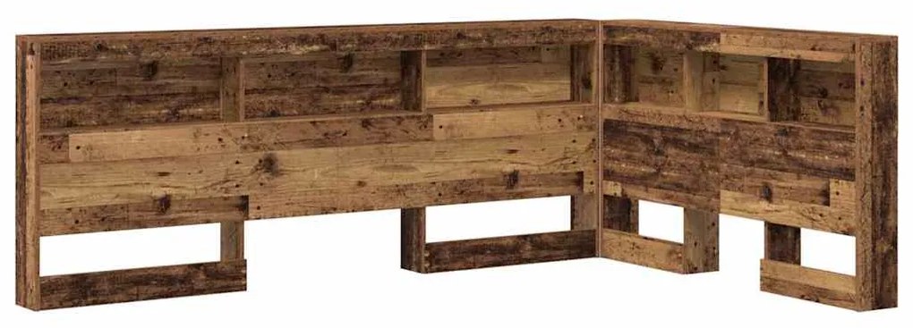 vidaXL Κεφαλάρι Αποθήκης με ράφι Παλαιό ξύλο 120 cm Επεξεργασμένο ξύλο