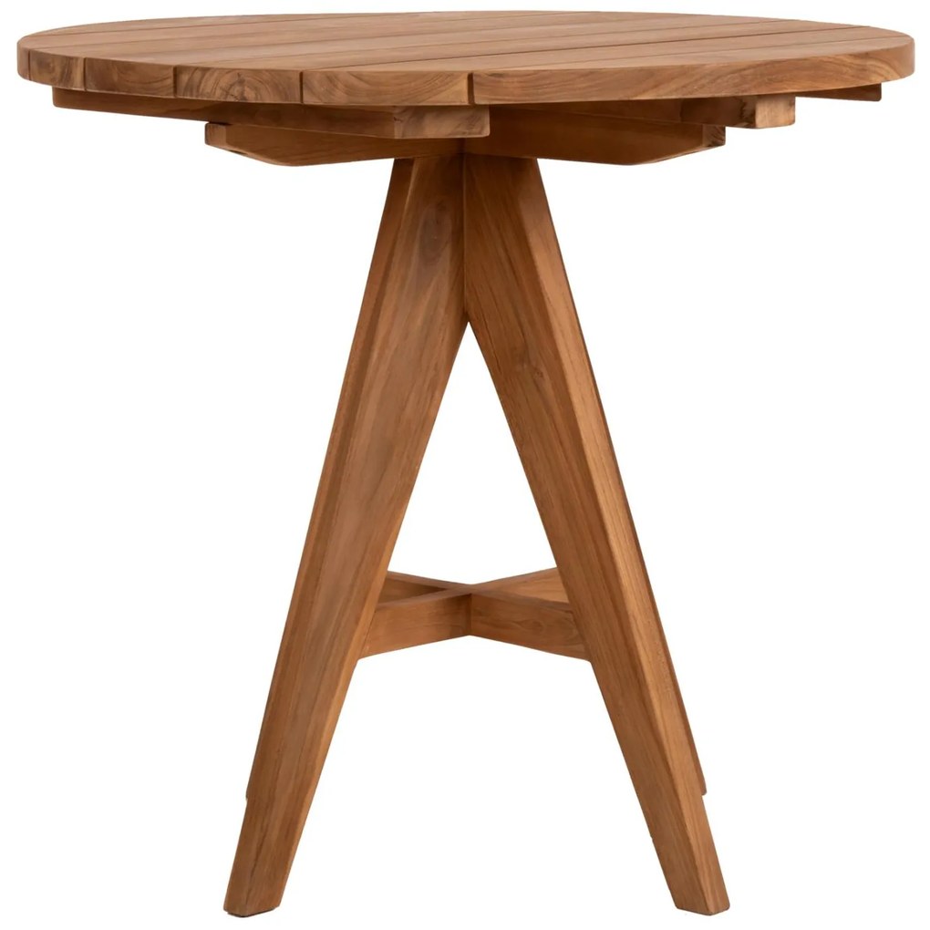 Τραπέζι LEO C9623.11 Στρόγγυλο απο Μασίφ Ξύλο TEAK Φυσικό Φ80x75Υεκ. 80x80x75 εκ.