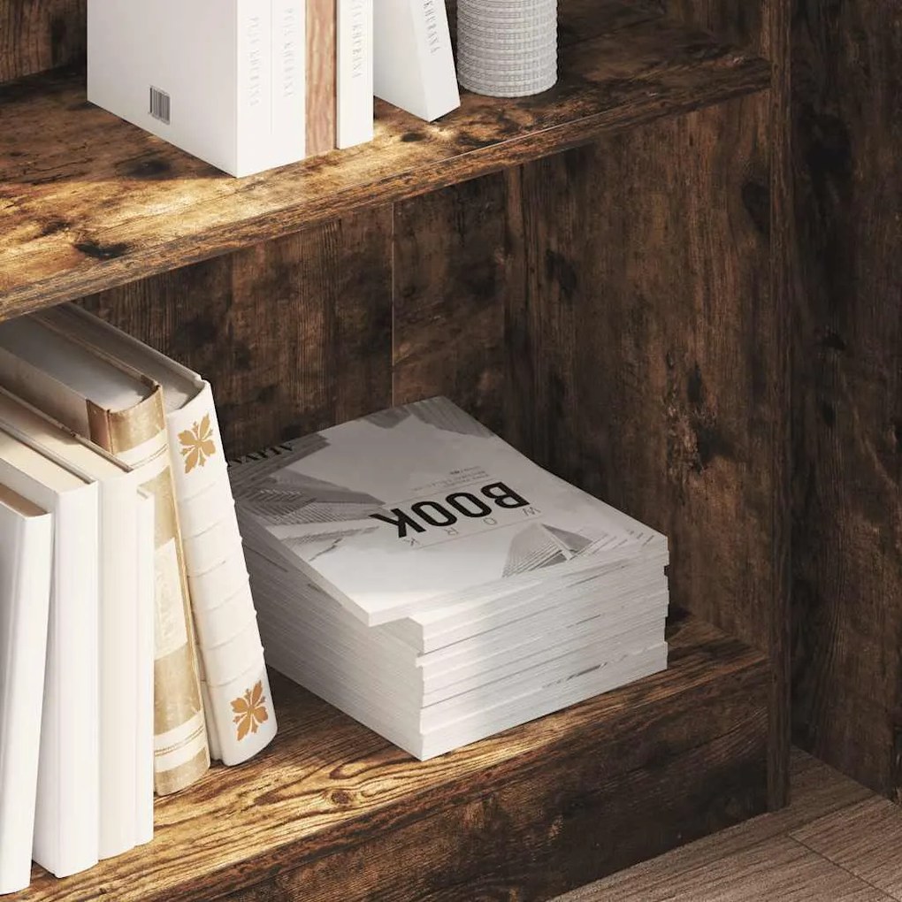 vidaXL Βιβλιοθήκη Καπνιστή Δρυς 80x24x76 εκ. από Επεξεργασμένο Ξύλο