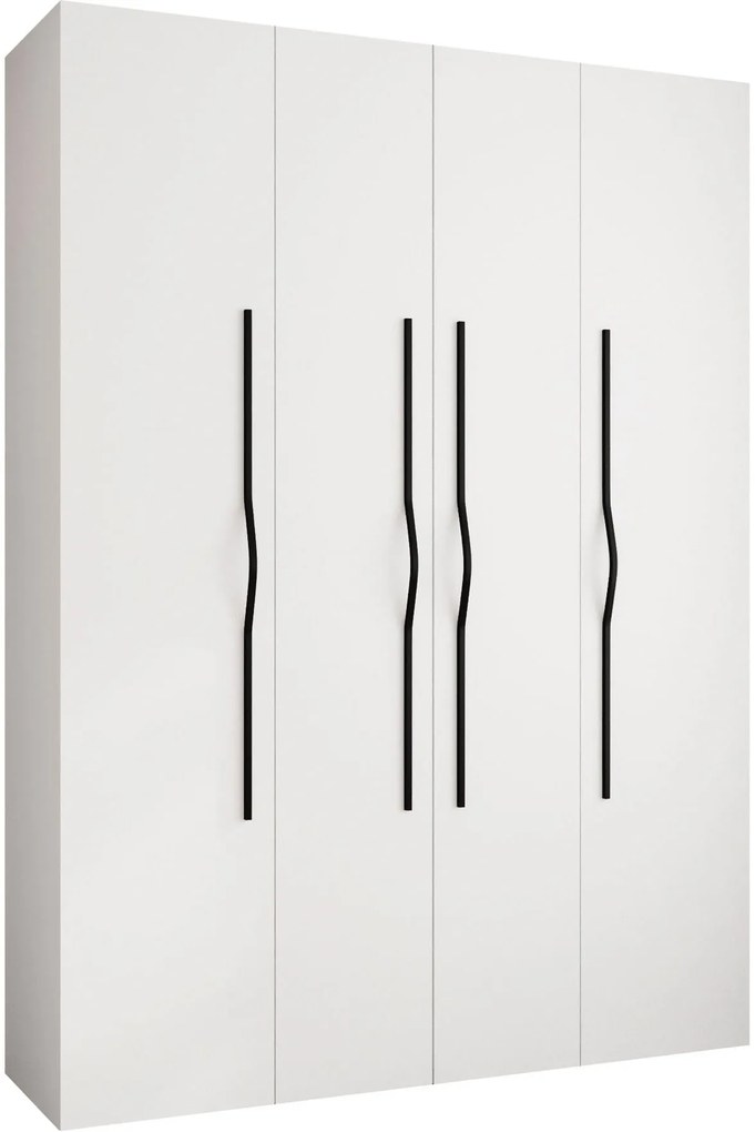 Ντουλάπα Como II 180 Τετράφυλλη-Λευκό - Μαύρο